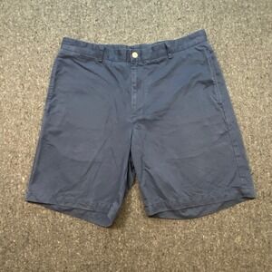 Vineyard Vines Preppy Mens 36 Navy Blue Cotton Twill Chino Shorts 9 Inch Inseam